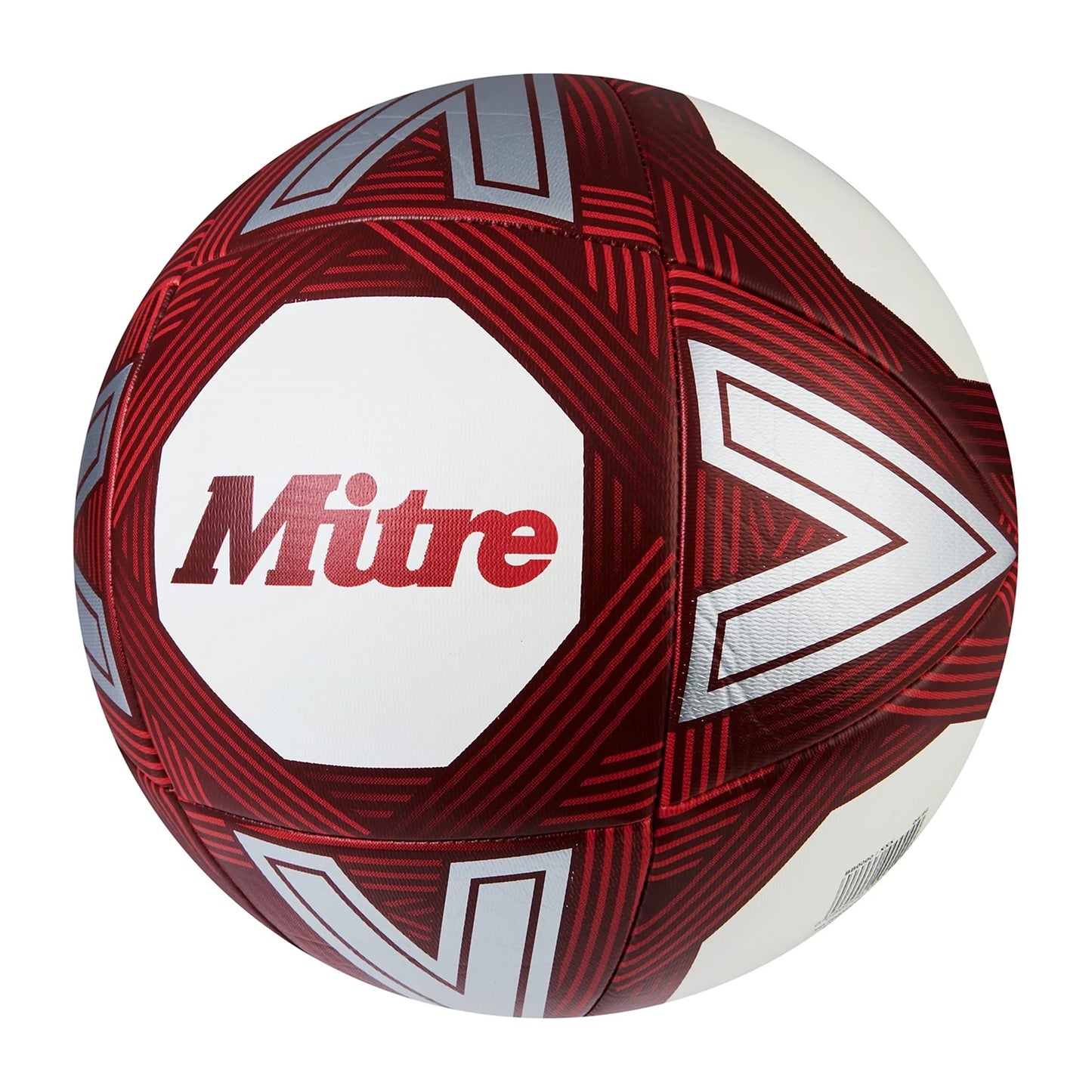 White-Red - Side - Mitre Training Football
