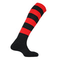 Black-Scarlet - Back - Mitre Childrens-Kids Mercury Hooped Football Socks