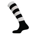 Black-White - Front - Mitre Childrens-Kids Mercury Hooped Football Socks