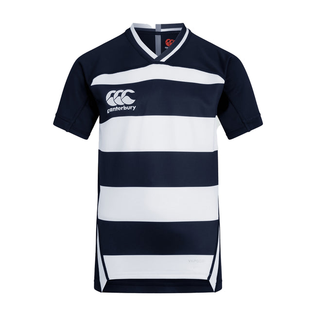 Navy - Front - Canterbury Childrens-Kids Evader Hooped Vapodri Jersey