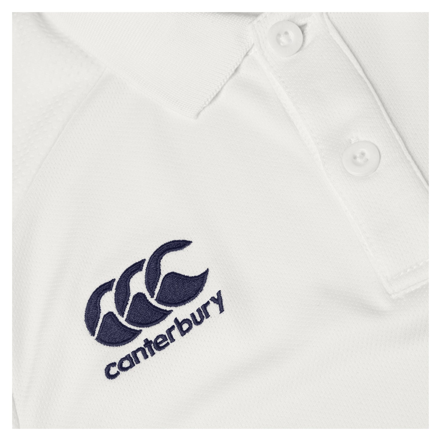 Cream - Side - Canterbury Childrens-Kids Set-in Regular Long-Sleeved Cricket Polo Shirt