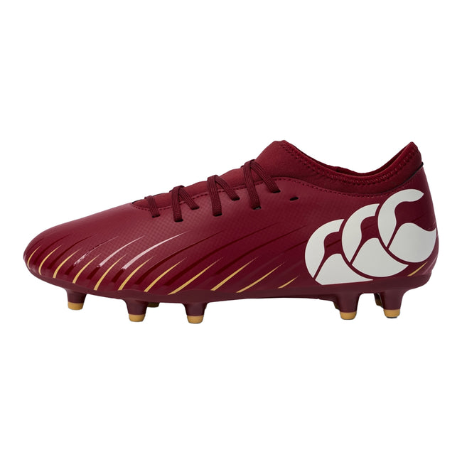 Red Dahlia - Side - Canterbury Unisex Adult Speed Falcon Team Firm Ground Rugby Boots