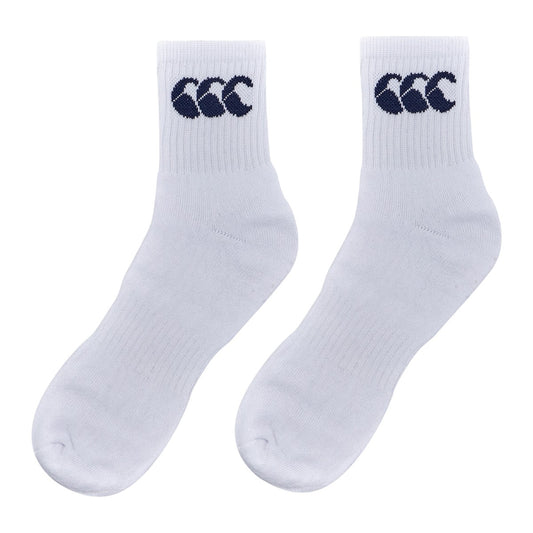 White-Navy - Front - Canterbury Mens Logo Crew Socks