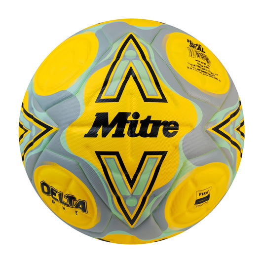Fluorescent Yellow-Black-Grey - Front - Mitre Delta One 24 Football