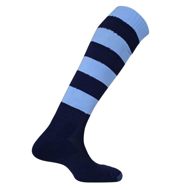 Navy-Sky - Front - Mitre Mens Mercury Hooped Socks