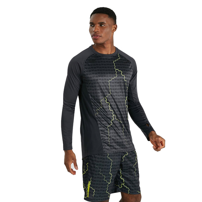 Blue-Graphite - Side - Canterbury Mens Graphic Vapodri Super Light Long-Sleeved Training T-Shirt