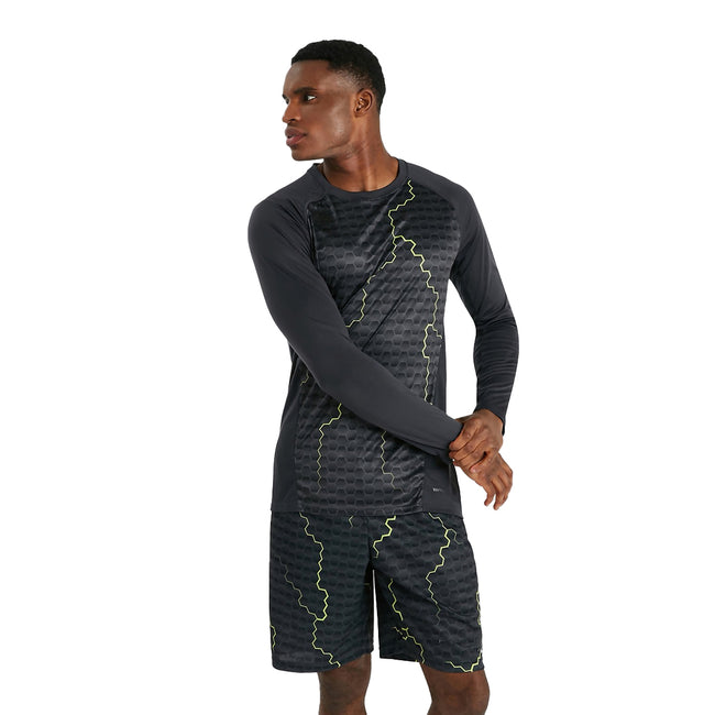 Blue-Graphite - Pack Shot - Canterbury Mens Graphic Vapodri Super Light Long-Sleeved Training T-Shirt