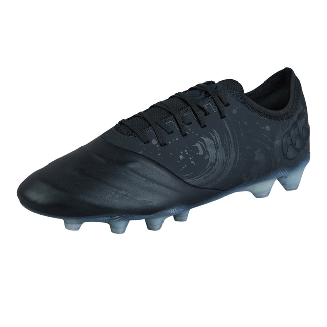 Black-Metallic Silver - Front - Canterbury Unisex Adult Phoenix Genesis Elite Leather Firm Ground Rugby Boots