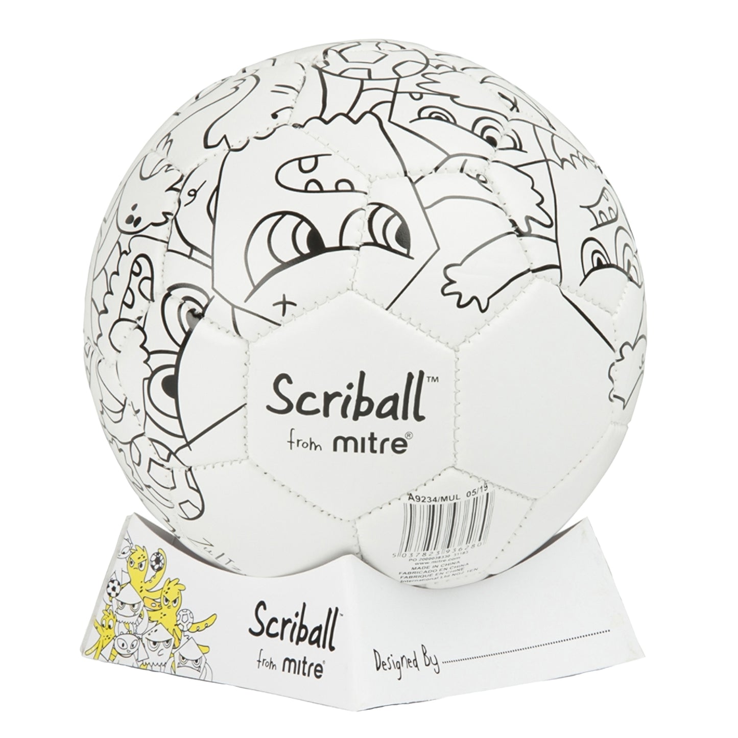 Blue-Yellow-White - Side - Mitre Scriball Zoids Mini Football Set