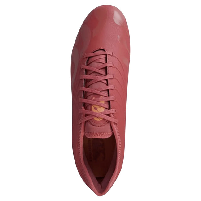 Mars Dust-Orange Crush-Amber Yellow - Close up - Canterbury Unisex Adult Stampede Groundbreak Elite Soft Ground Rugby Boots