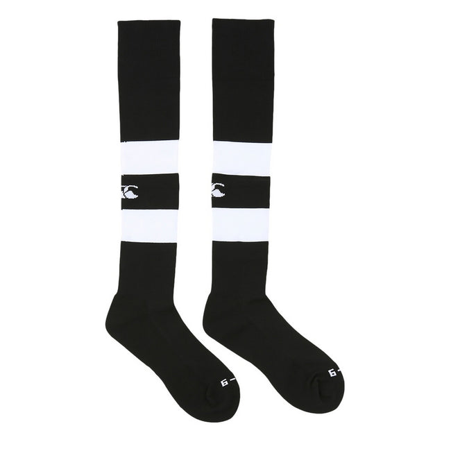 Black - Front - Canterbury Childrens-Kids Club Hooped Socks