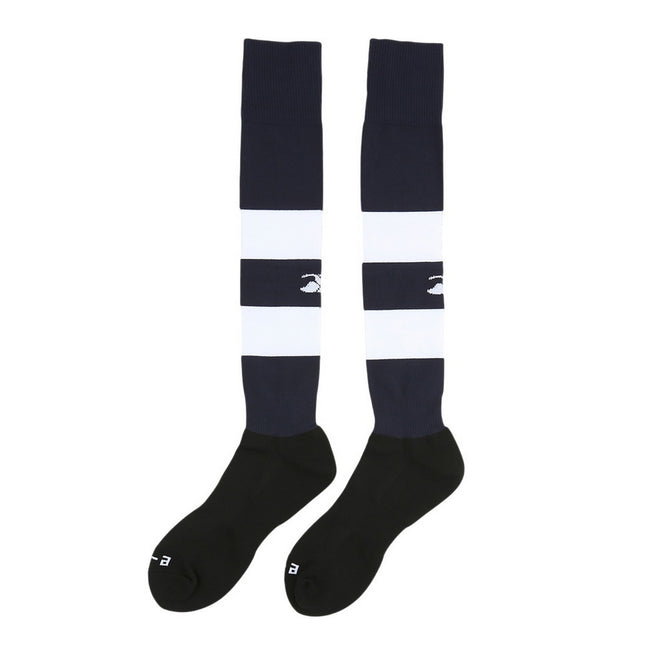 Navy - Back - Canterbury Childrens-Kids Club Hooped Socks