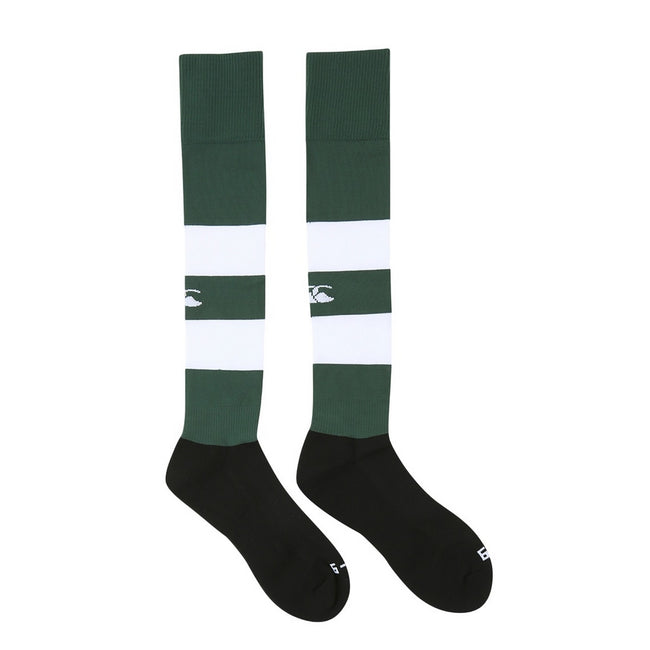 Forest - Front - Canterbury Childrens-Kids Club Hooped Socks