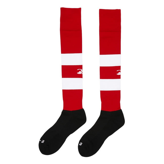 Flag Red - Back - Canterbury Childrens-Kids Club Hooped Socks