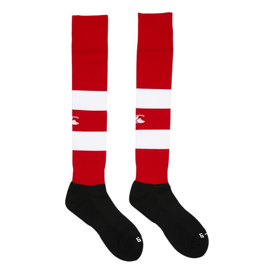 Flag Red - Front - Canterbury Childrens-Kids Club Hooped Socks