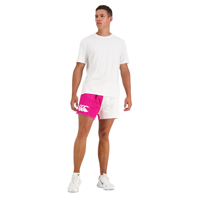 Fuchsia - Side - Canterbury Mens Harlequin Cotton Twill Shorts