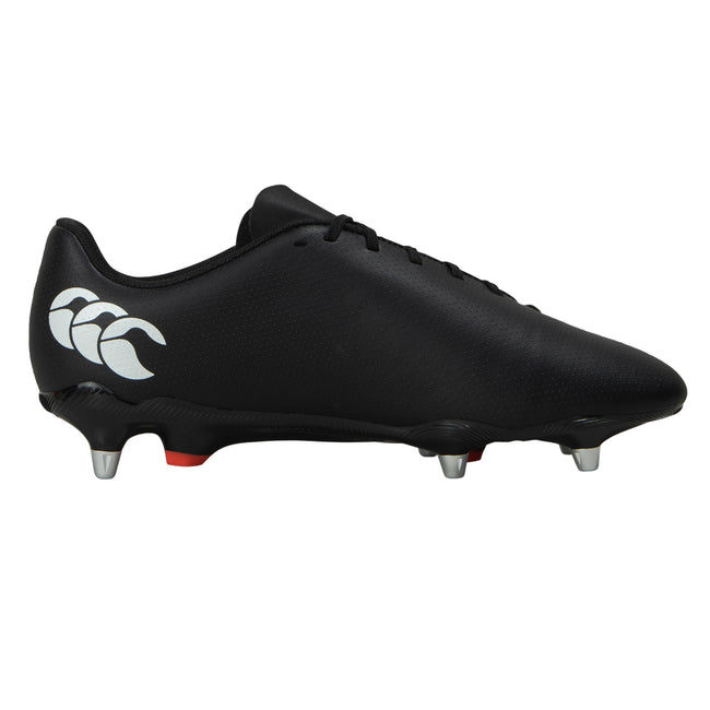 Black-White - Back - Canterbury Unisex Adult Speed Raze Soft Ground Rugby Boots