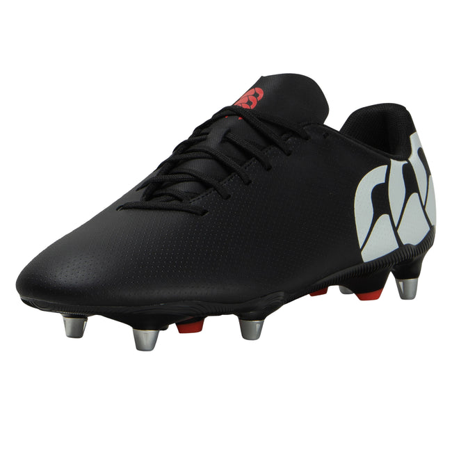 Black-White - Front - Canterbury Unisex Adult Speed Raze Soft Ground Rugby Boots