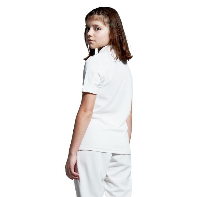 Cream - Back - Canterbury Childrens-Kids Logo Moisture Wicking Cricket Shirt