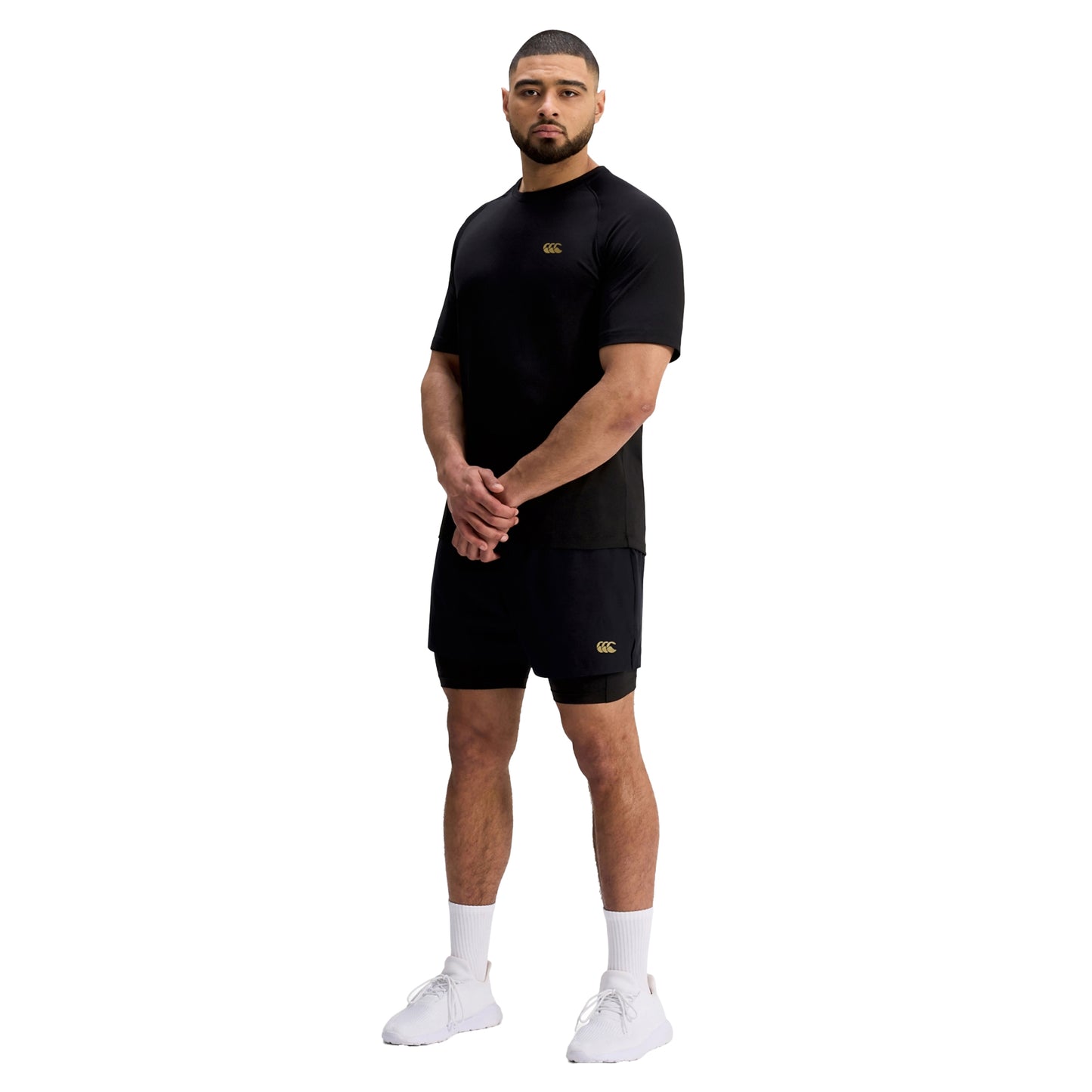 Black - Side - Canterbury Mens Tempo+ 2 in 1 Shorts