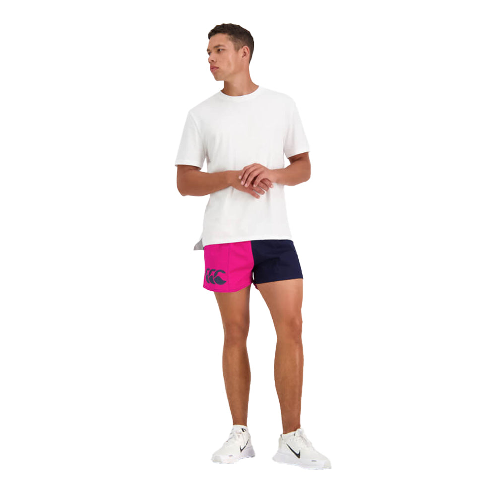 Fuchsia-Navy - Lifestyle - Canterbury Mens Harlequin Cotton Twill Shorts