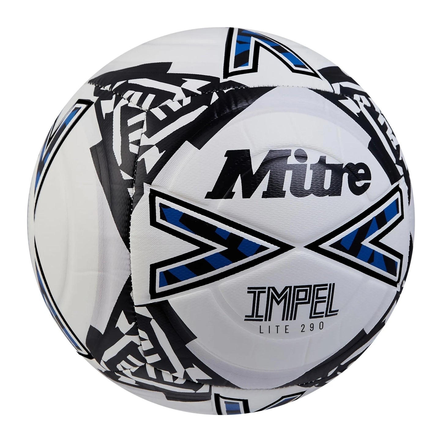 White-Black-Blue - Side - Mitre Impel Lite Training Football