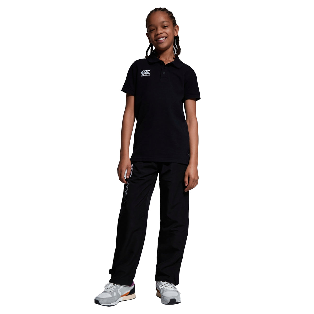 Black - Side - Canterbury Childrens-Kids Open Hem Tracksuit Bottoms