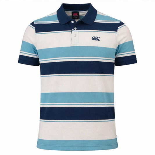 Storm Blue - Front - Canterbury Mens Stripe Yarn Polo Shirt