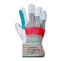 Green - Back - Portwest Unisex Adult A229 Classic Double Palm Leather Rigger Gloves