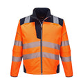 Orange-Navy - Front - Portwest Mens PW3 Hi-Vis Safety Soft Shell Jacket