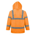Orange - Back - Portwest Mens Hi-Vis Safety Raincoat