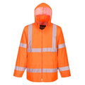 Orange - Front - Portwest Mens Hi-Vis Safety Raincoat