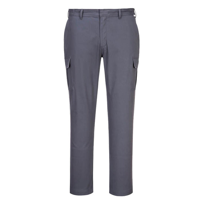 Charcoal Grey - Front - Portwest Mens Combat Stretch Slim Combat Trousers