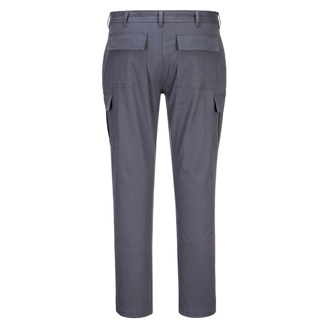 Charcoal Grey - Back - Portwest Mens Combat Stretch Slim Combat Trousers