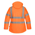 Orange - Back - Portwest Womens-Ladies Oxford Hi-Vis Winter Jacket