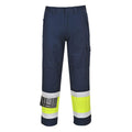 Yellow-Navy - Front - Portwest Mens Hi-Vis Modaflame Work Trousers