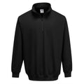 Black - Front - Portwest Mens Sorrento Zip Neck Sweatshirt
