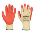 Orange - Front - Portwest A100 Latex Grip Gloves