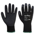 Black - Front - Portwest A100 Latex Grip Gloves