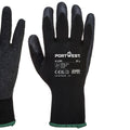 Black - Back - Portwest A100 Latex Grip Gloves