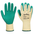 Green - Front - Portwest A100 Latex Grip Gloves