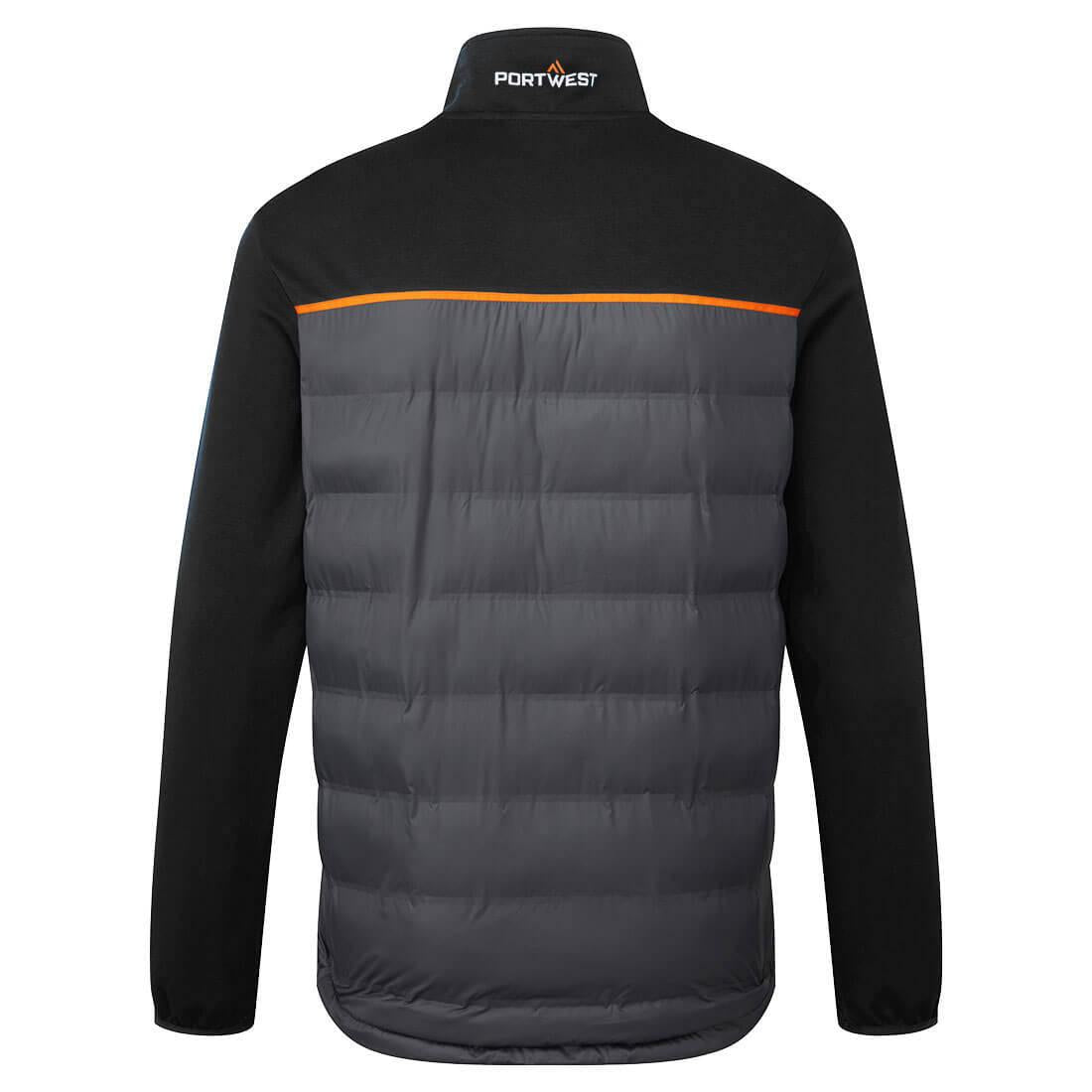Black - Back - Portwest Mens Baffled Hybrid Jacket