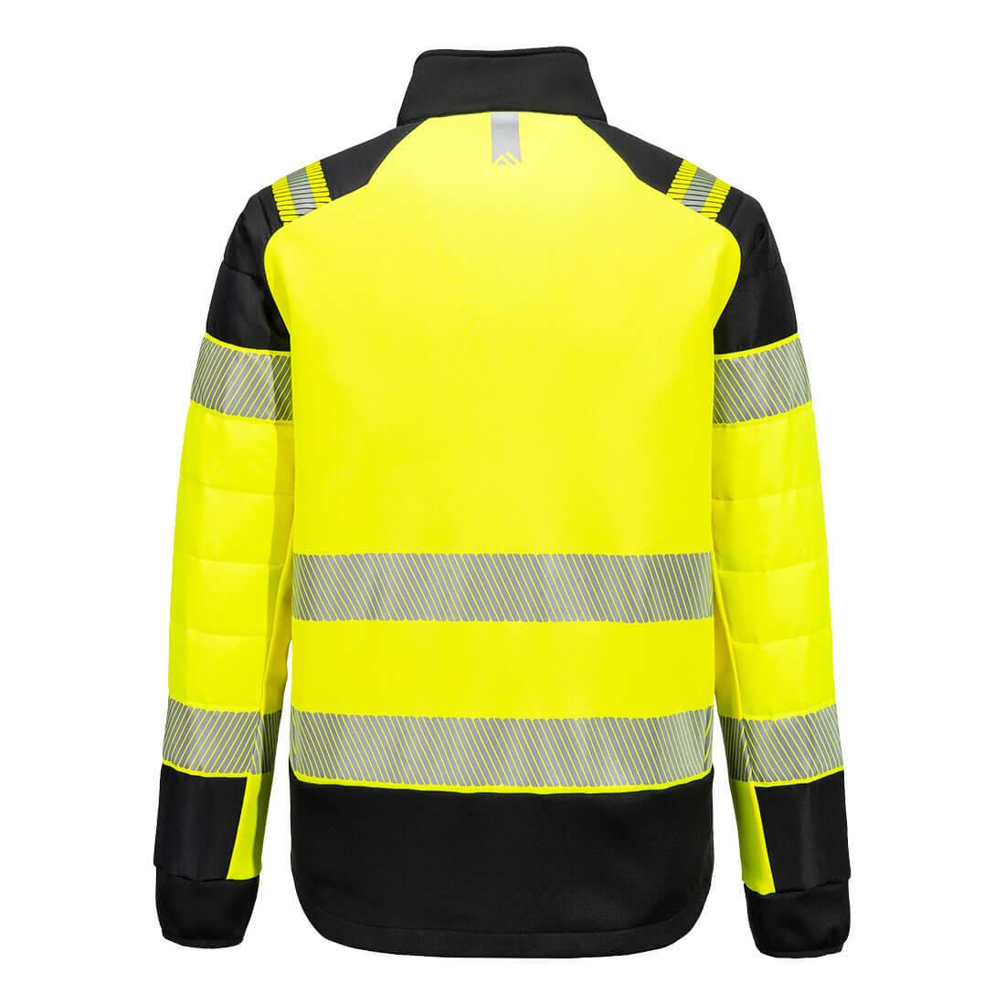 Yellow-Black - Side - Portwest Mens PW3 Padded High-Vis Hybrid Jacket