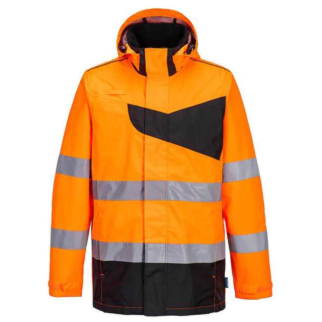 Orange-Black - Back - Portwest Unisex Adult PW2 High-Vis Waterproof Jacket