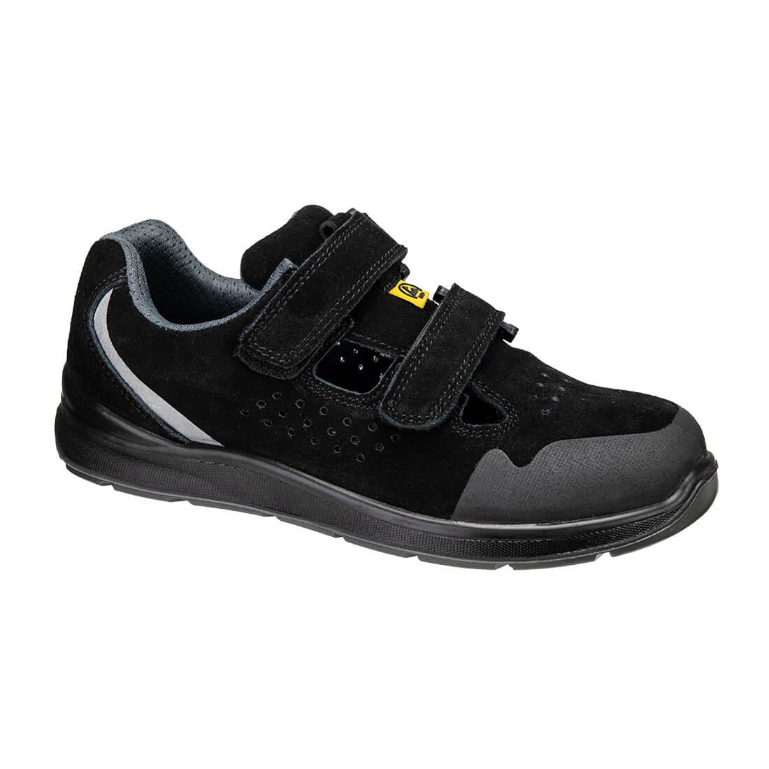 Black - Front - Portwest Unisex Adult S1P ESD SR FO Cow Suede Safety Trainers
