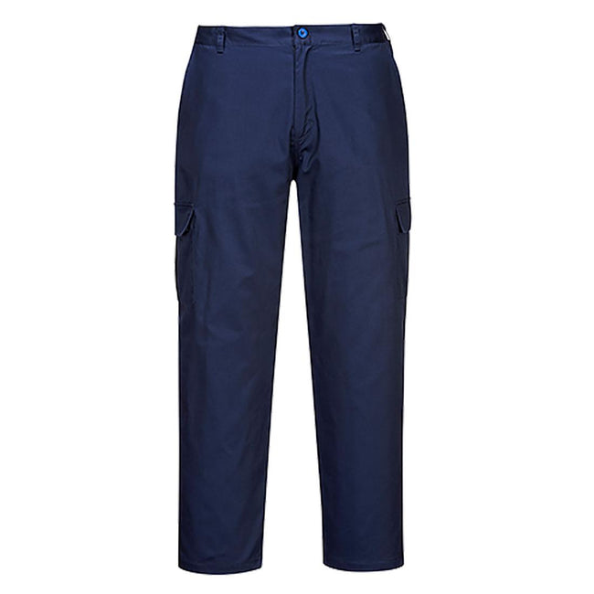 Navy - Front - Portwest Unisex Adult Anti-Static Work Trousers