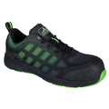 Black-Green - Front - Portwest Mens Ogwen Low Cut Safety Trainers
