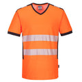 Orange-Black - Front - Portwest Mens PW3 High-Vis Safety T-Shirt