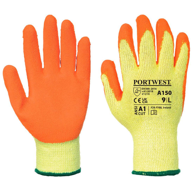 Orange - Front - Portwest Unisex Adult A150 Classic Grip Gloves
