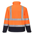 Orange-Navy - Back - Portwest Mens Contrast High-Vis Soft Shell Jacket